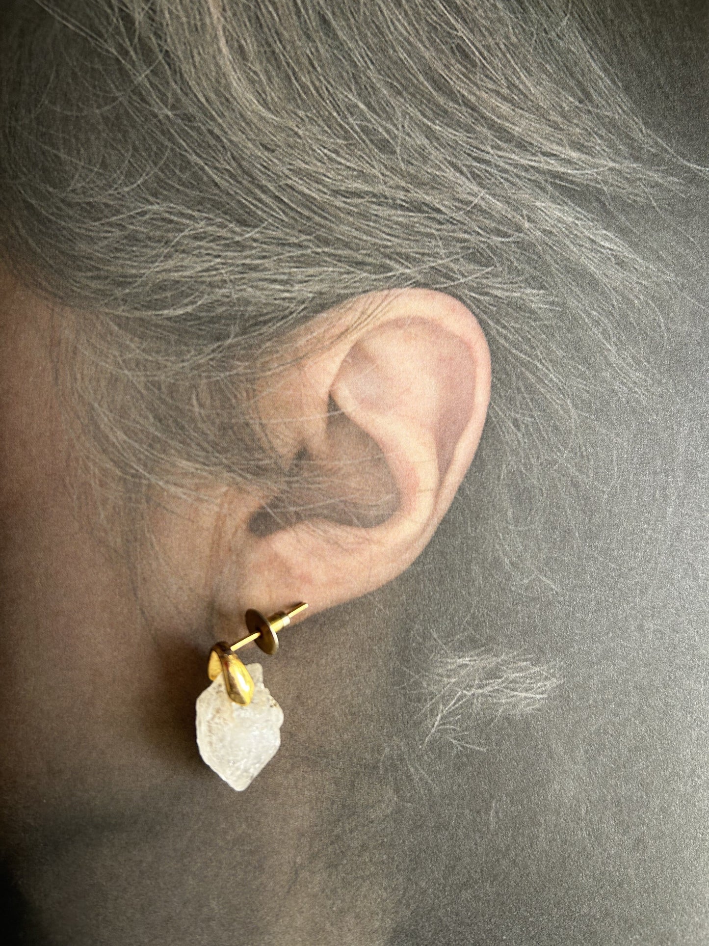 Drop Earrings (Small) Metal and Stone