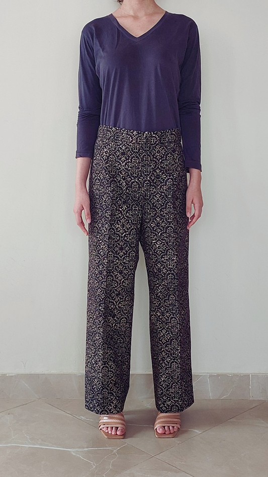 Black in Gold Jaali Pants