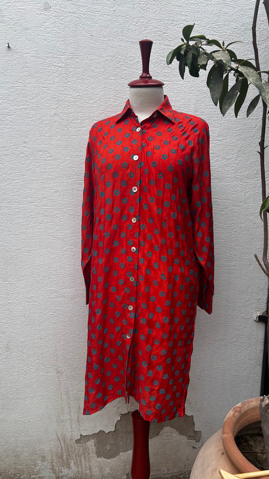 Polka Coral Kurta