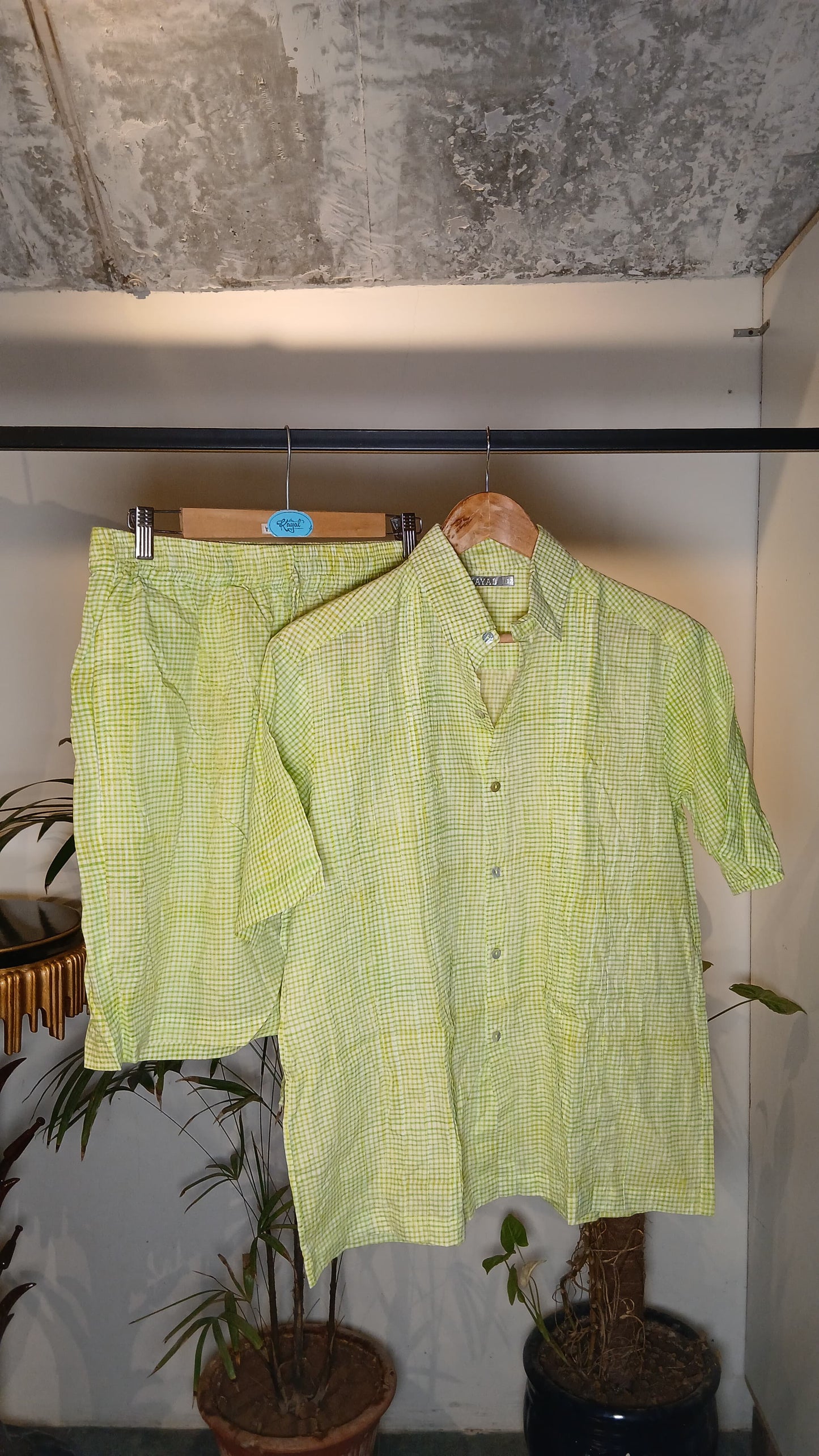 Gingham Short Set in Green